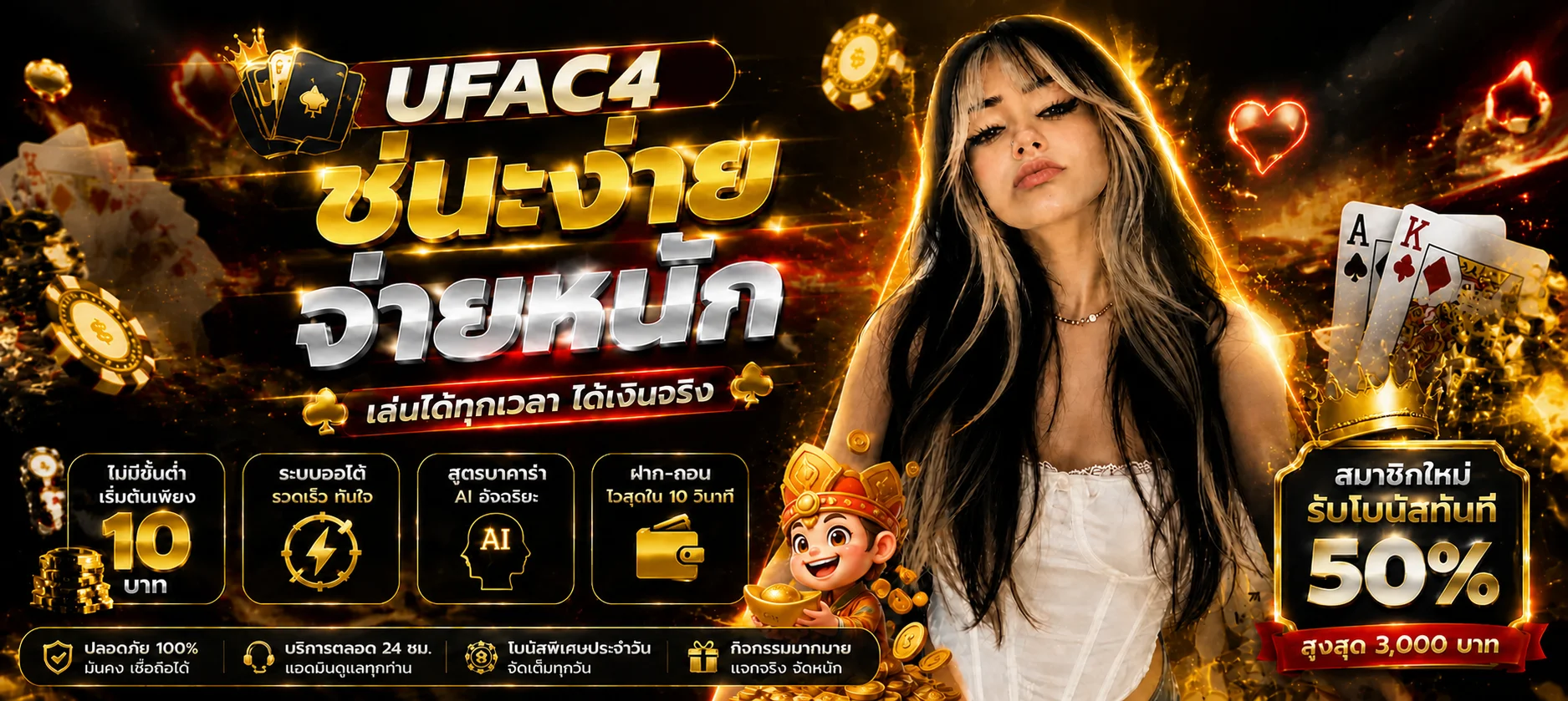 แบนเนอร์ UFAC4 บาคาร่าและระบบบริการออนไลน์